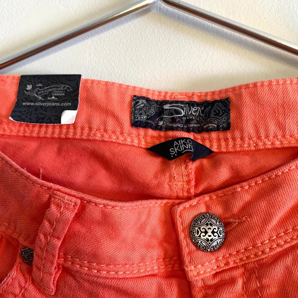 New Silver Jeans Co Aiko skinny orange/red ombré - Picture 3 of 6
